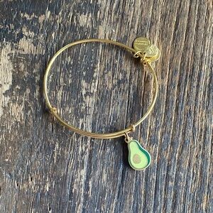 Gold Bracelet with Green Avocado Charm Alex & Ani